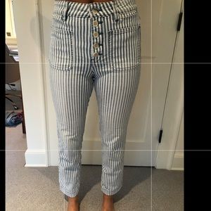 Anthropologie straight leg striped jeans size 27.